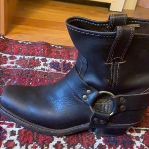 Frye harness pull on ankle boots